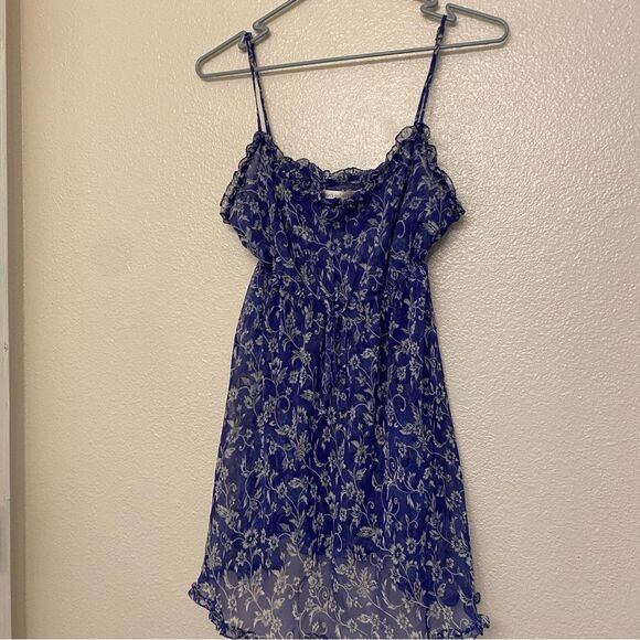 Victoria’s Secret vintage Blue floral sheer baby doll y2k Slip dress lingerie M - Picture 2 of 8